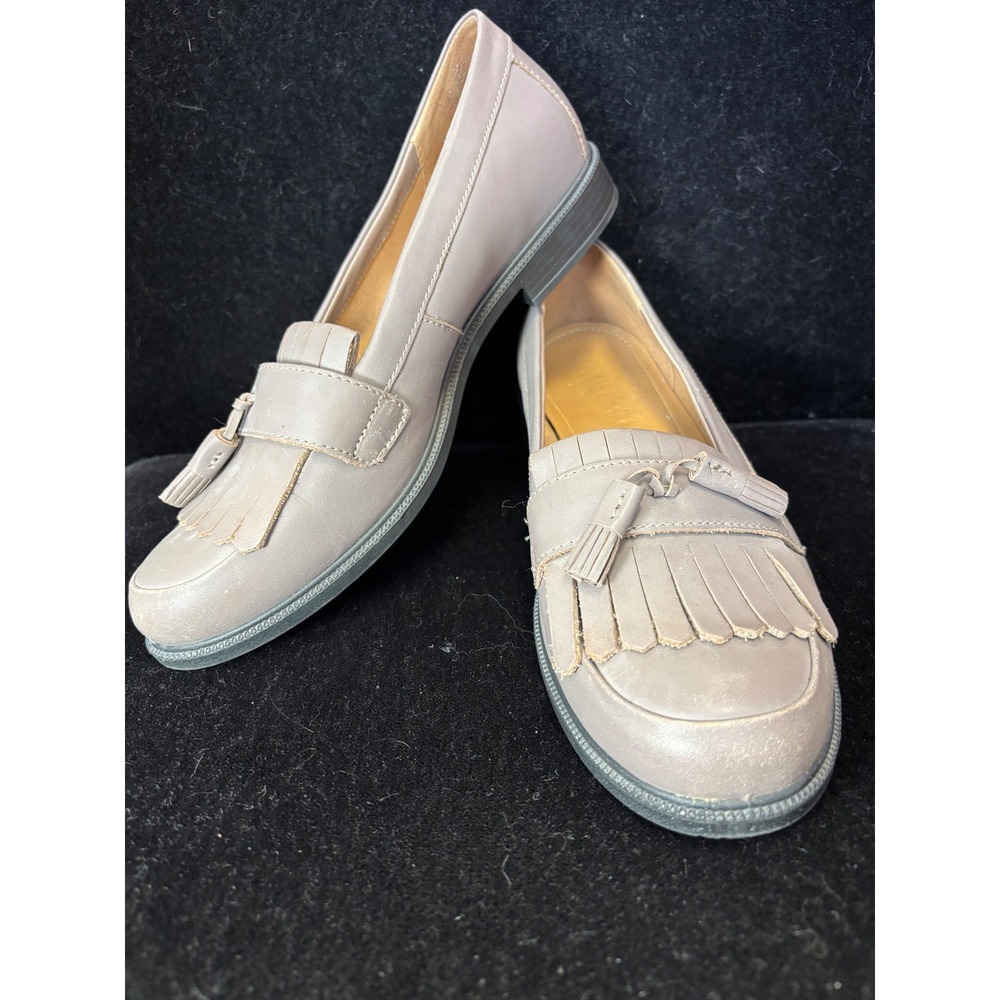 Hotter Hamlet beige Leather Kiltie Tassel Loafers Shoes Womens 9.5 EU 41.5